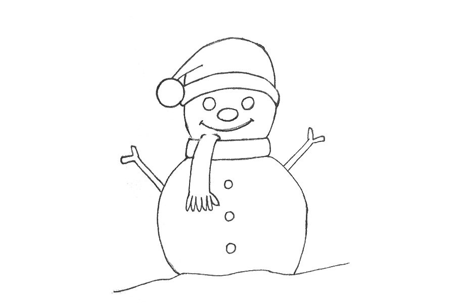 如何画雪人