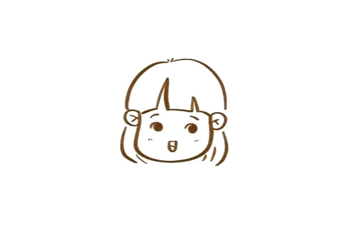 三步画可爱小妹妹简笔画