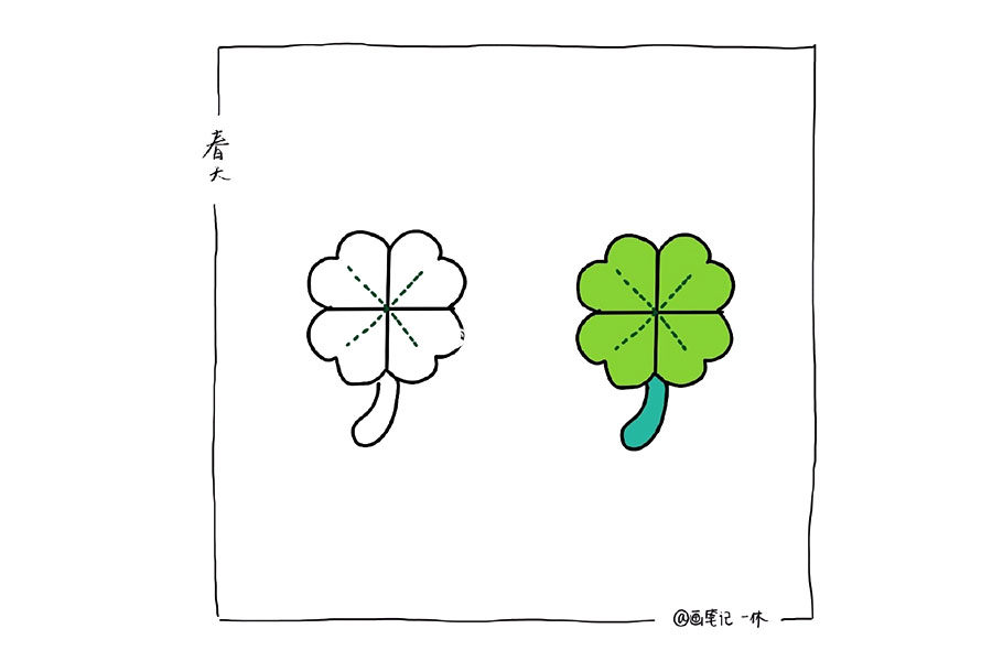 一组春天素材简笔画