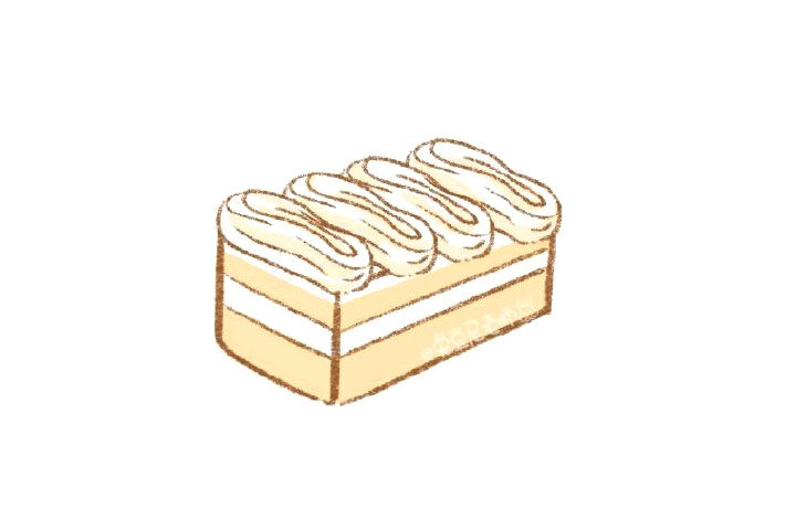 食物简笔画大全 奶油小方怎么画