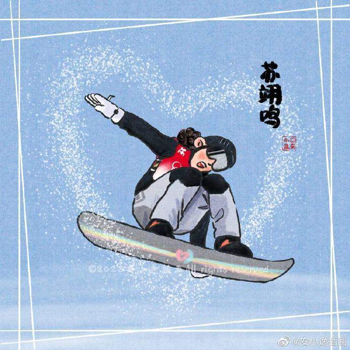 中国队滑雪项目简笔画图片合辑