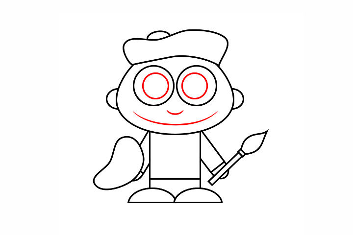 如何画简单的画家
