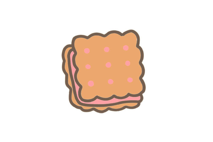 甜甜的夹心饼干简笔画教程