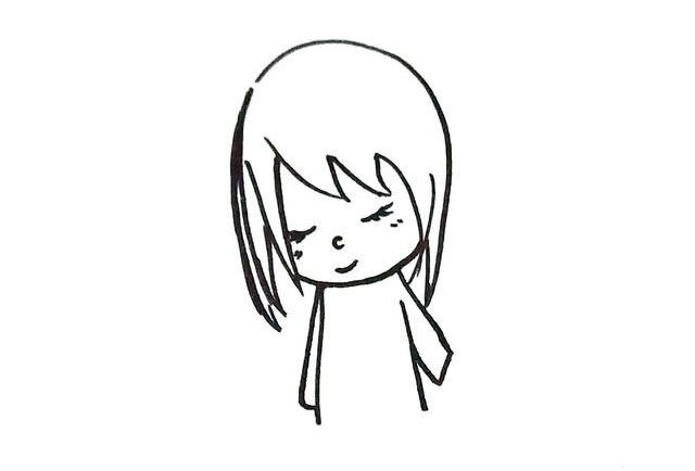 漂亮的小姑娘简笔画