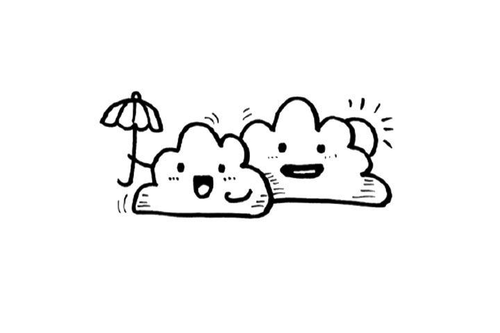 阴晴圆缺 简单又可爱的天气简笔画图片