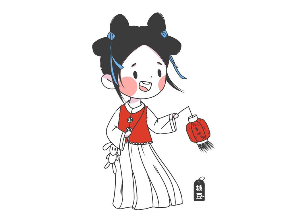 一组关于新年的人物简笔画图片