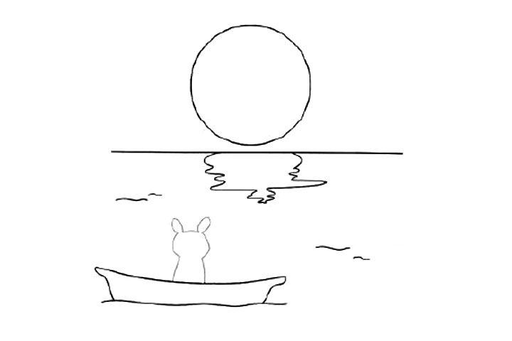 中秋赏月简笔画教程