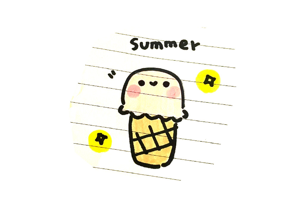 夏天的可可爱爱简笔画