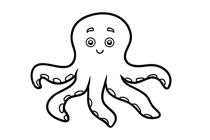 章鱼简笔画的画法