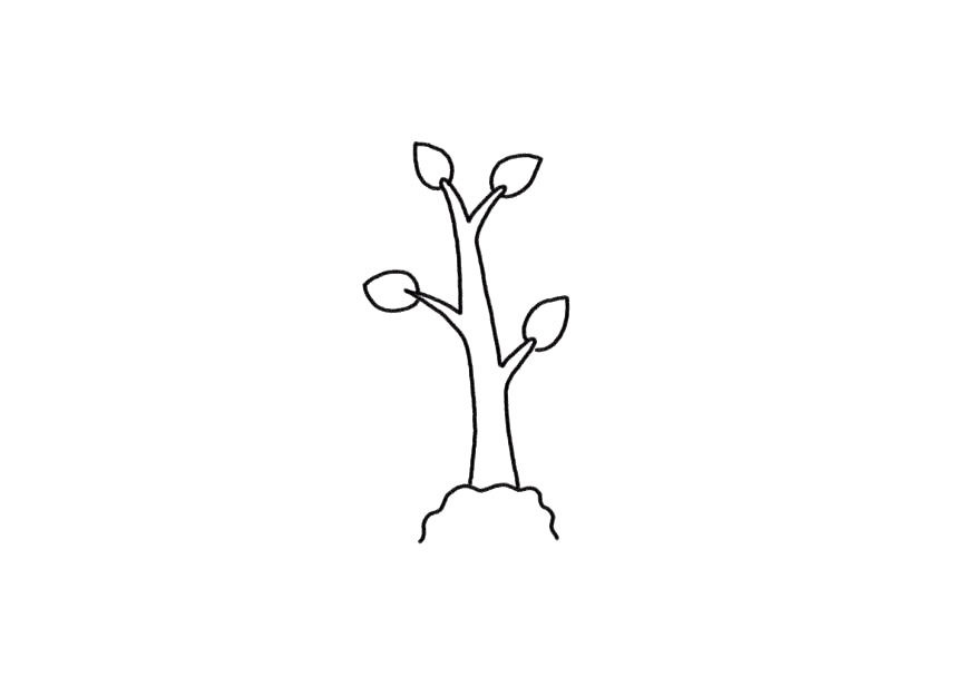 植树快乐简笔画步骤