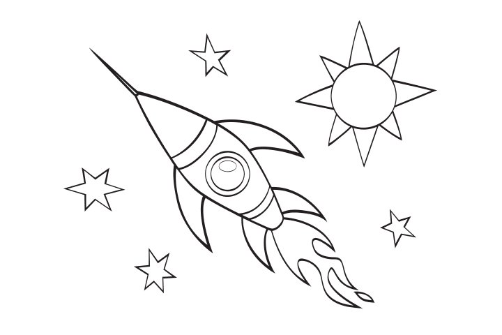 宇宙航天飞行器简笔画