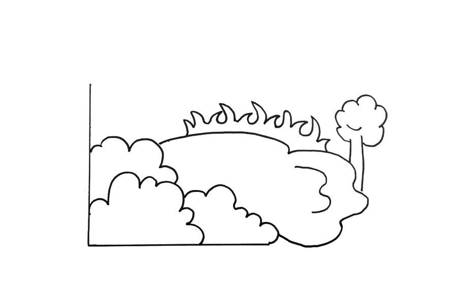 泥坑风景简笔画画法