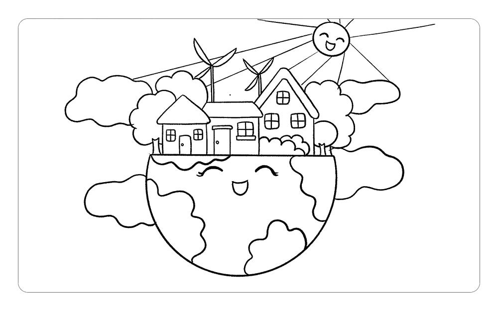 世界地球日 画环保主题儿童画