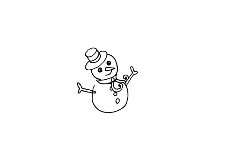 雪地里的雪人简笔画教程