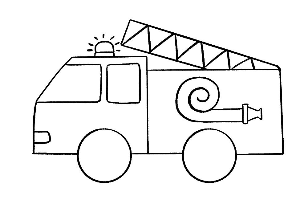 学画消防车简笔画