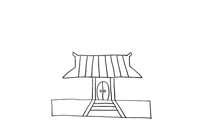 寺庙简笔画画法步骤