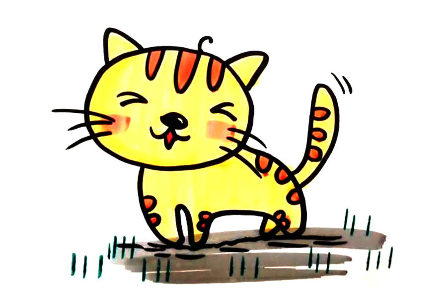 简单画法的小猫简笔画