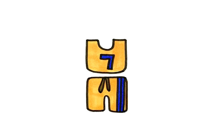 7号球衣的简笔画画法步骤