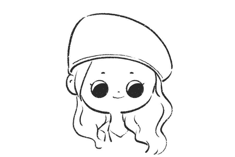 一组可爱的小女孩简笔画头像