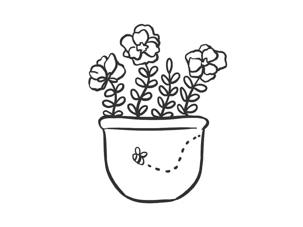 茂盛的盆栽简笔画图片