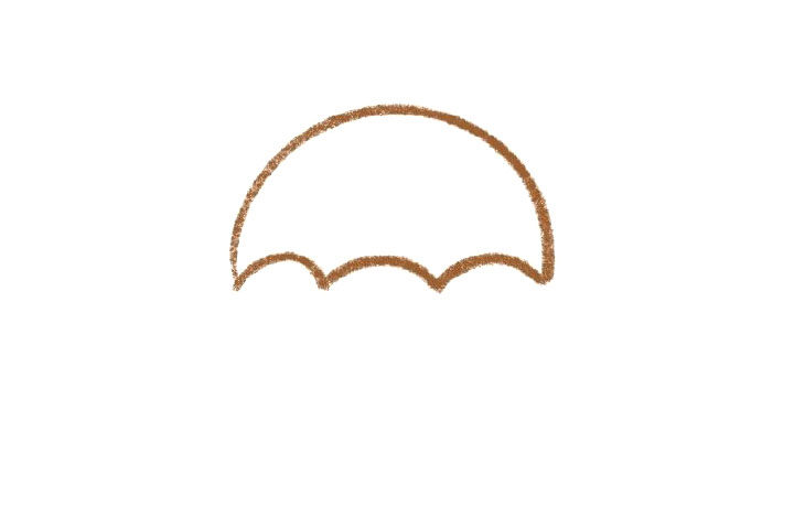 彩虹小雨伞怎么画