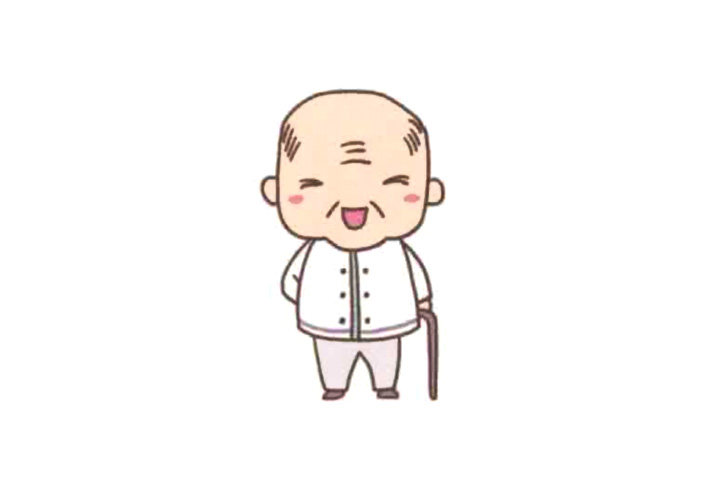 拐杖的老爷爷简笔画步骤
