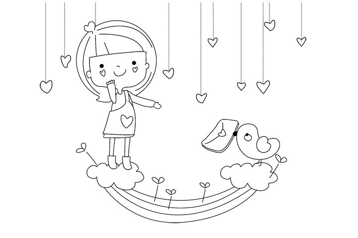 漂亮的情人节人物简笔画图片