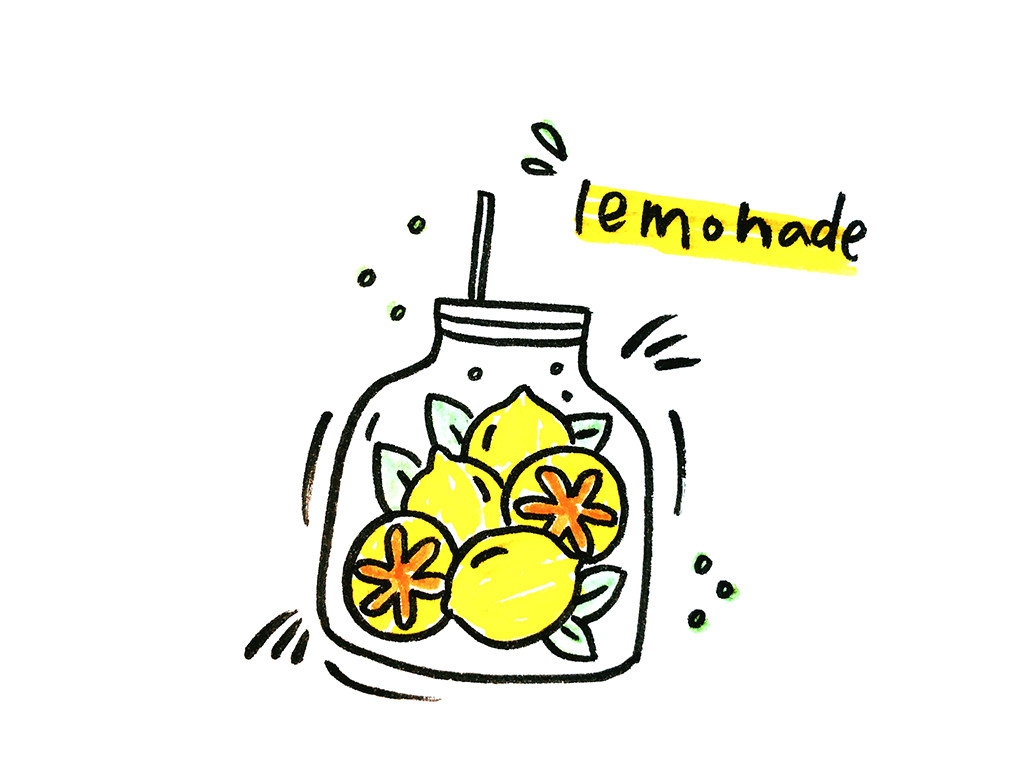 可可爱爱的果汁简笔画