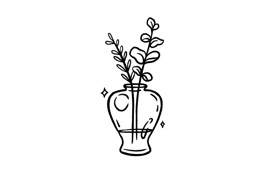 插花和书本简笔画教程