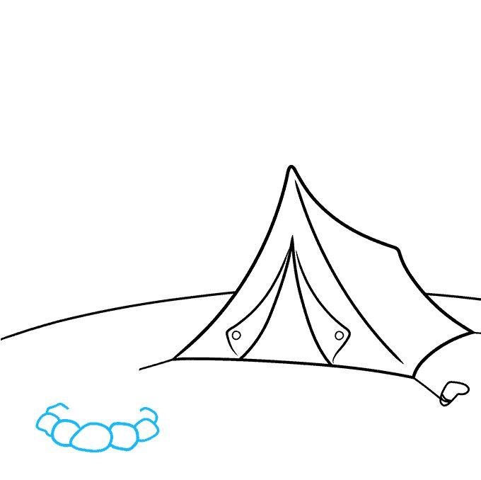 消防安全绘画-野外露营场景