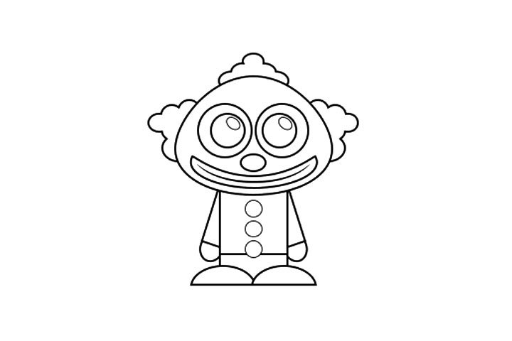 有趣的小丑简笔画画法步骤