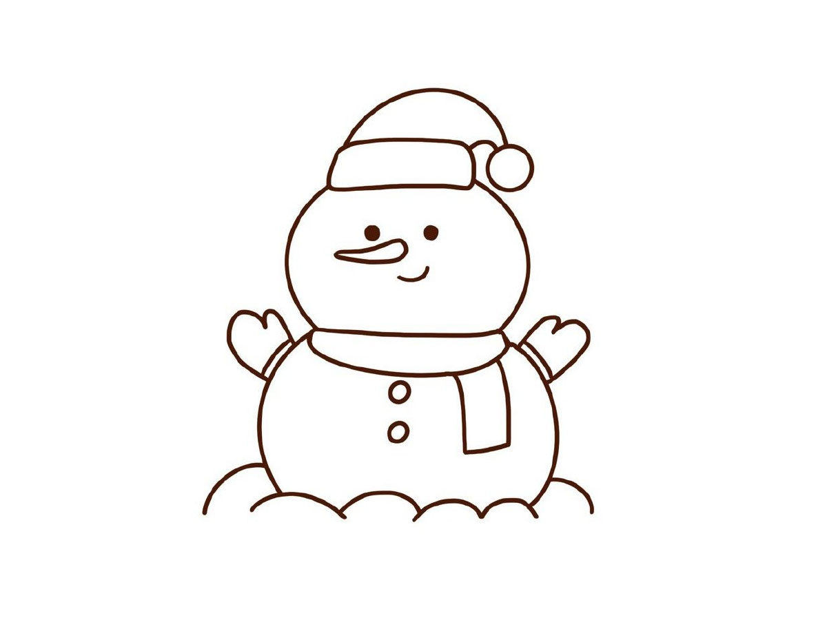 圣诞小雪人简笔画画法步骤