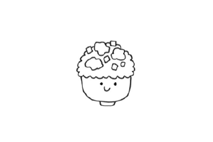 米饭简笔画大全 简单蛋炒饭的画法