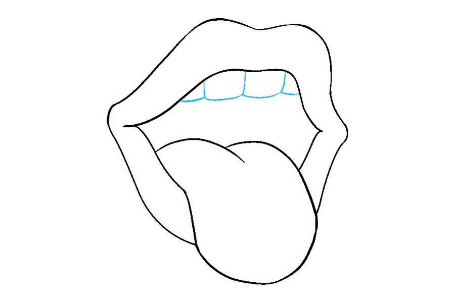 如何画嘴巴和舌头