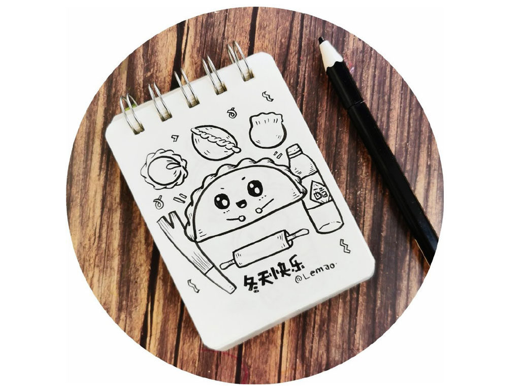一组冬至简笔小画图片