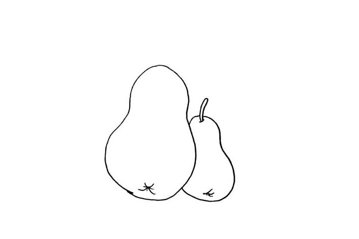 水果梨简笔画教程