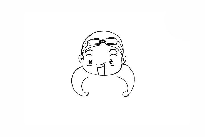 洪荒之力美少女傅园慧简笔画