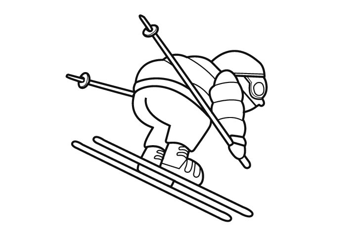 冬奥会滑雪运动简笔画图片