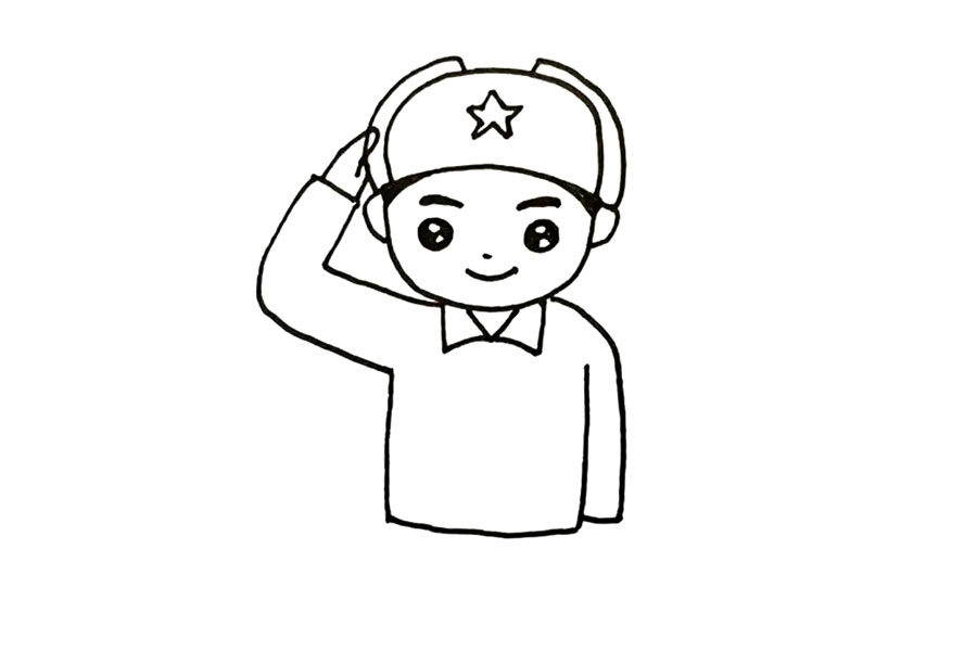 学习雷锋简笔画怎么画