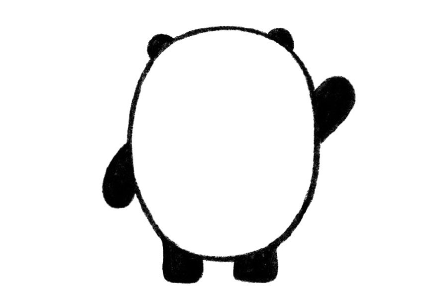 2022北京冬奥会可爱冰墩墩简笔画简单画法