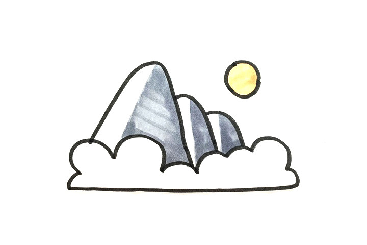 落日风景怎么画