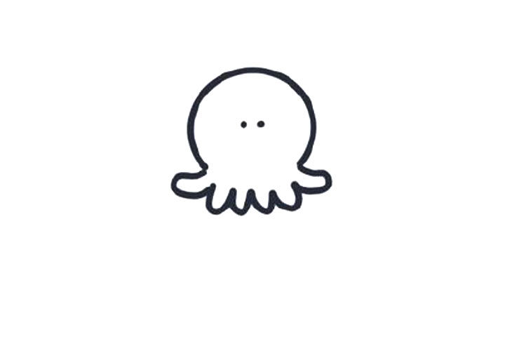 可爱小章鱼简笔画画法步骤
