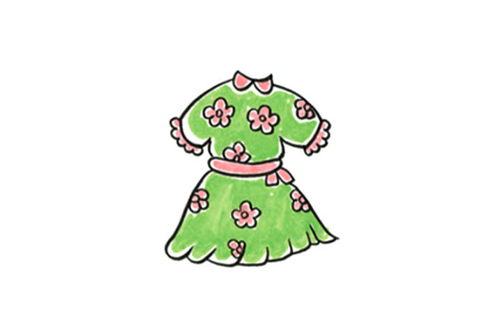 裙子简笔画大全 小花裙怎么画