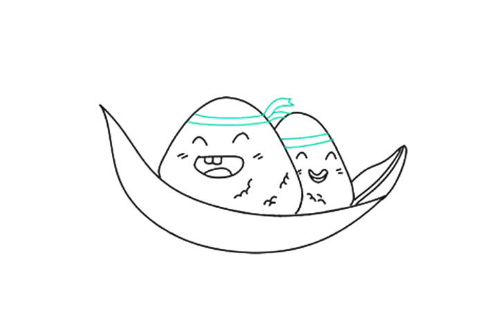 如何画卡通粽子