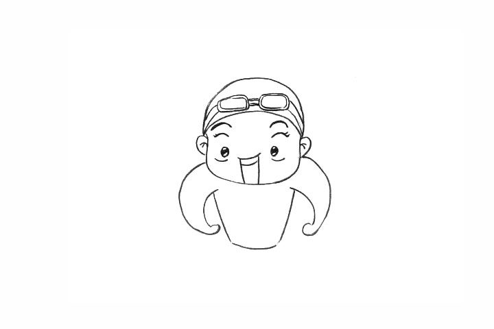 洪荒之力美少女傅园慧简笔画