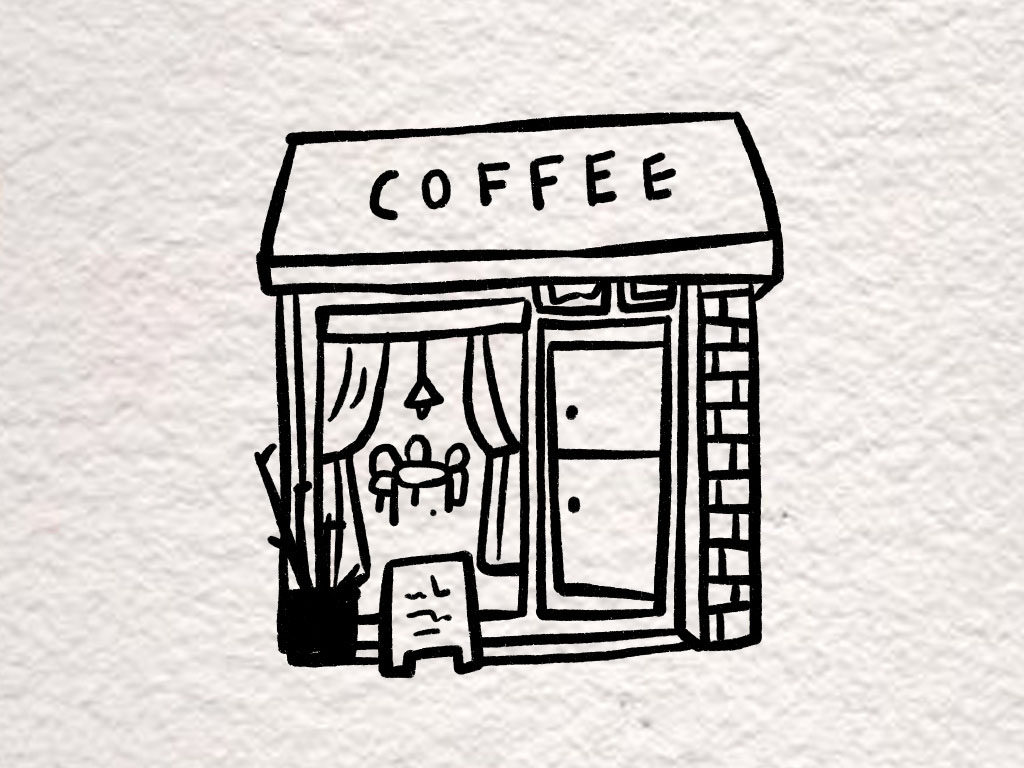 街角小店简笔画图片