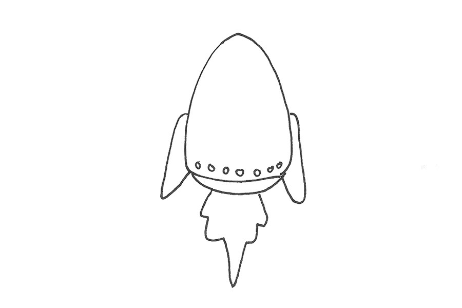 简单的火箭简笔画画法步骤