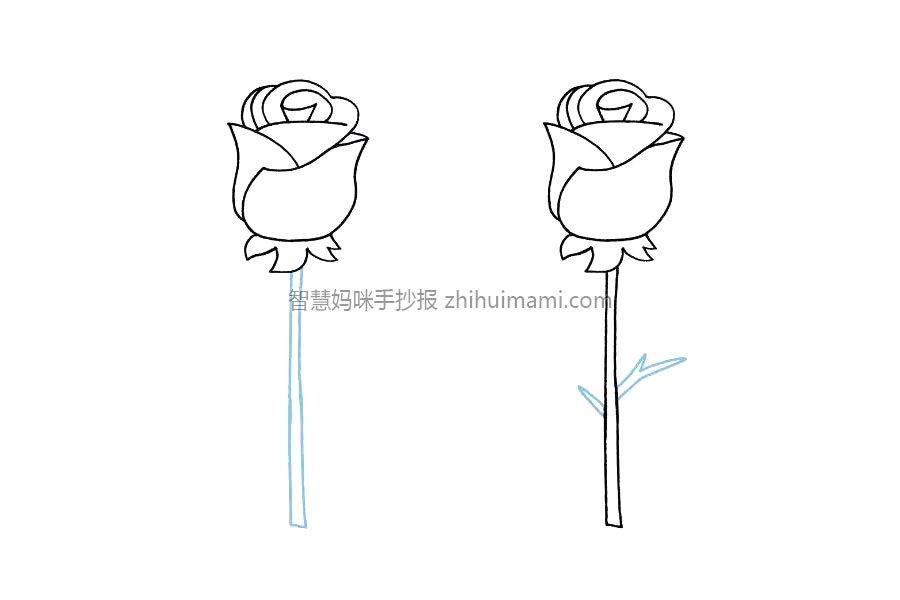 如何画简单的玫瑰