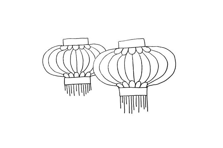 红灯笼简笔画画法步骤