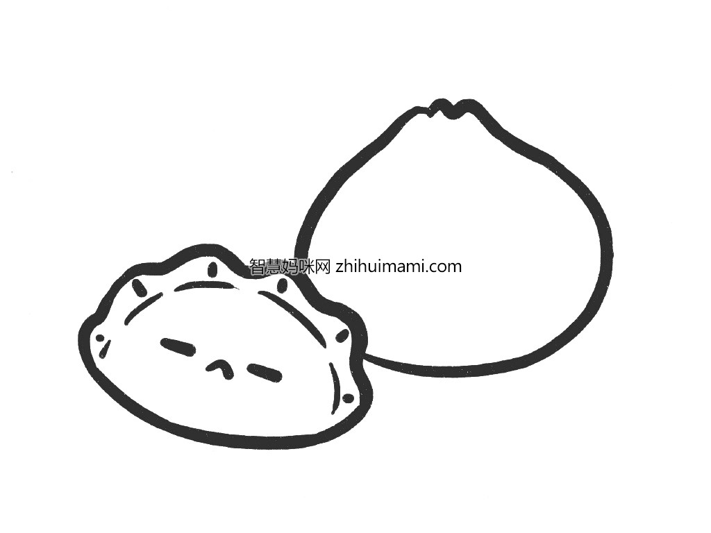 饺子包子超简单早餐简笔画教程